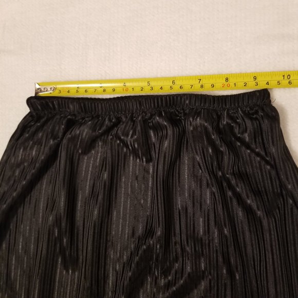 Vintage Molyclaire Lingerie Skirt Slip Slit Striped Lace Midi Length - Picture 4 of 11